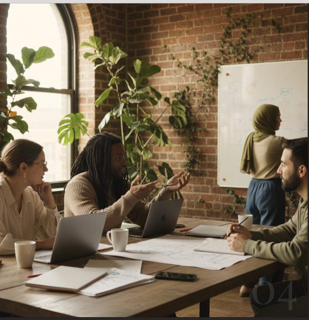 Diverse professional team in a modern office